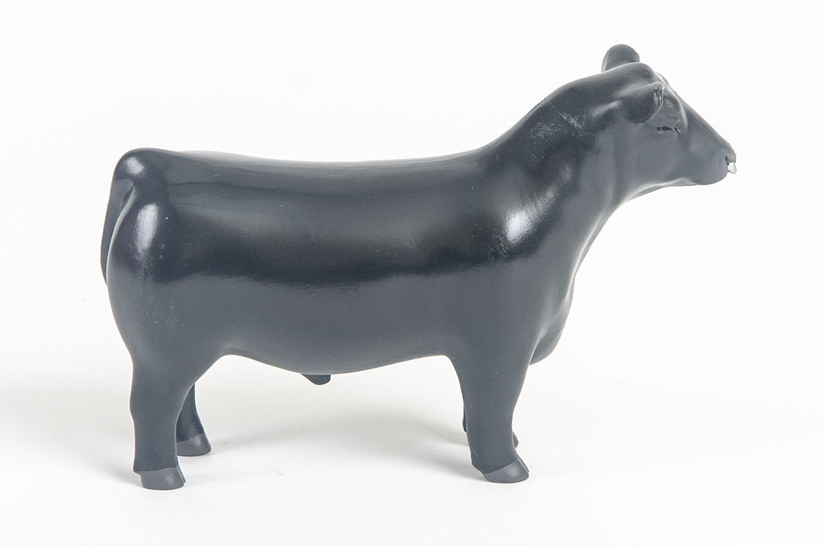 Little Buster Toys Toy Angus Show Bull With Nose Ring - Black, 6" X 3.25" Realistic Farm Animal Figure